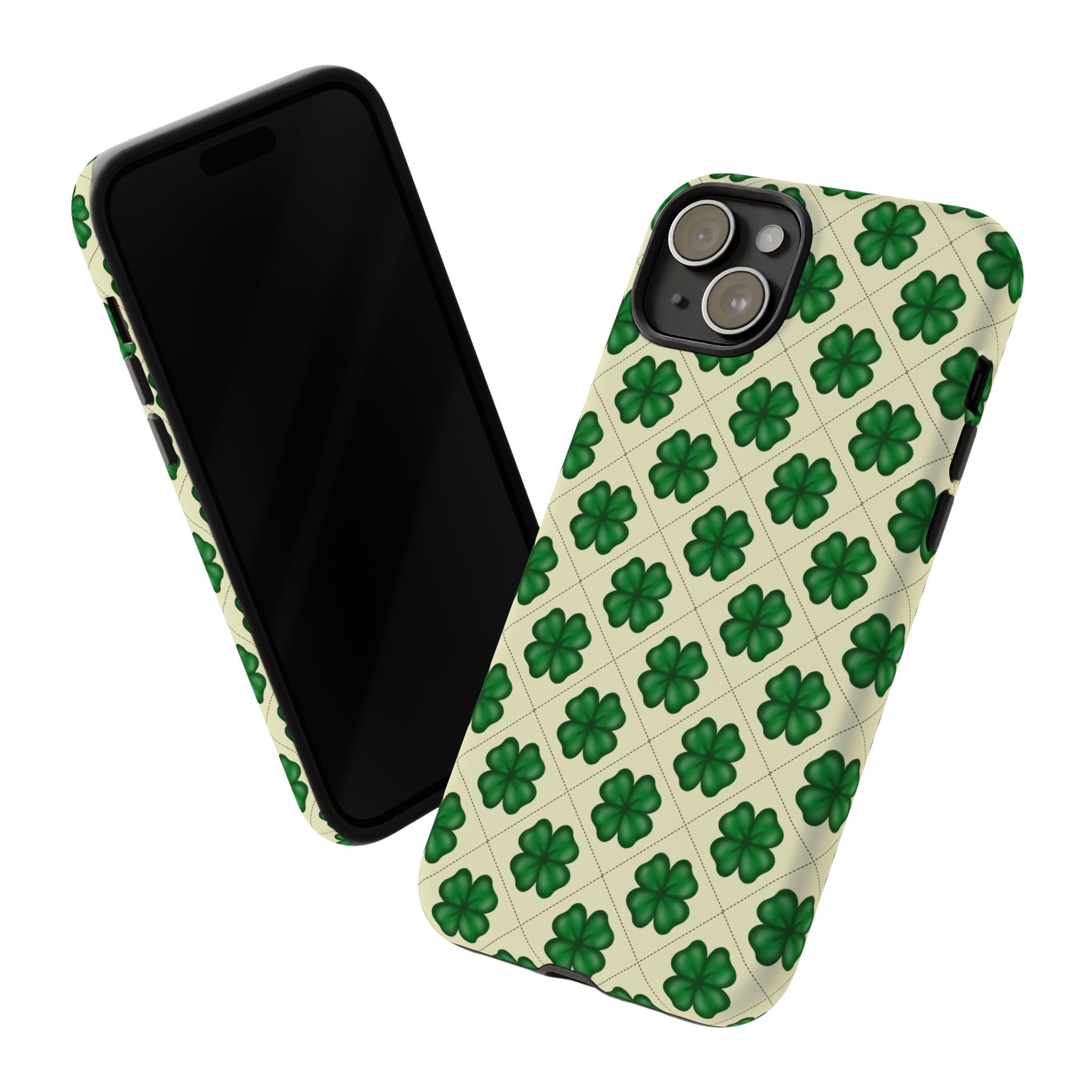 St. Patrick’s Shamrock Tough Phone Case — Green Clover Pattern