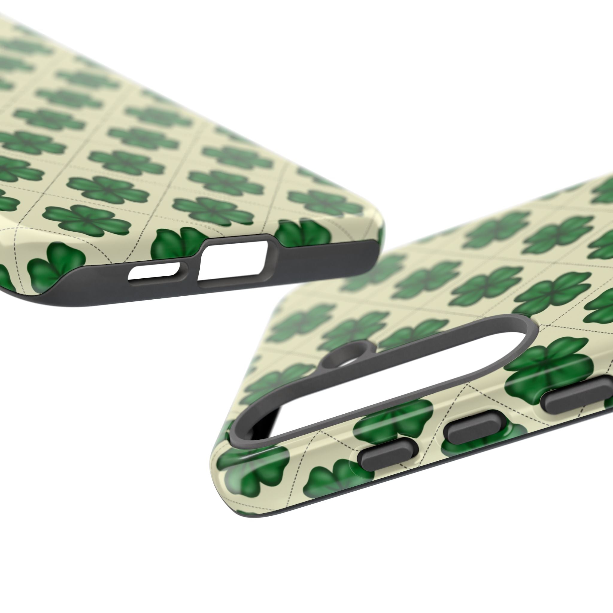St. Patrick’s Shamrock Tough Phone Case — Green Clover Pattern