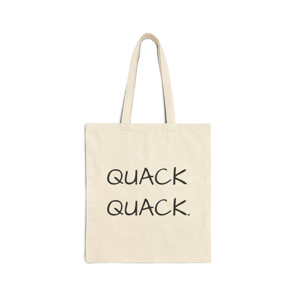 Rubber Duck Canvas Tote — "QUACK QUACK" Funny Cotton Grocery Bag