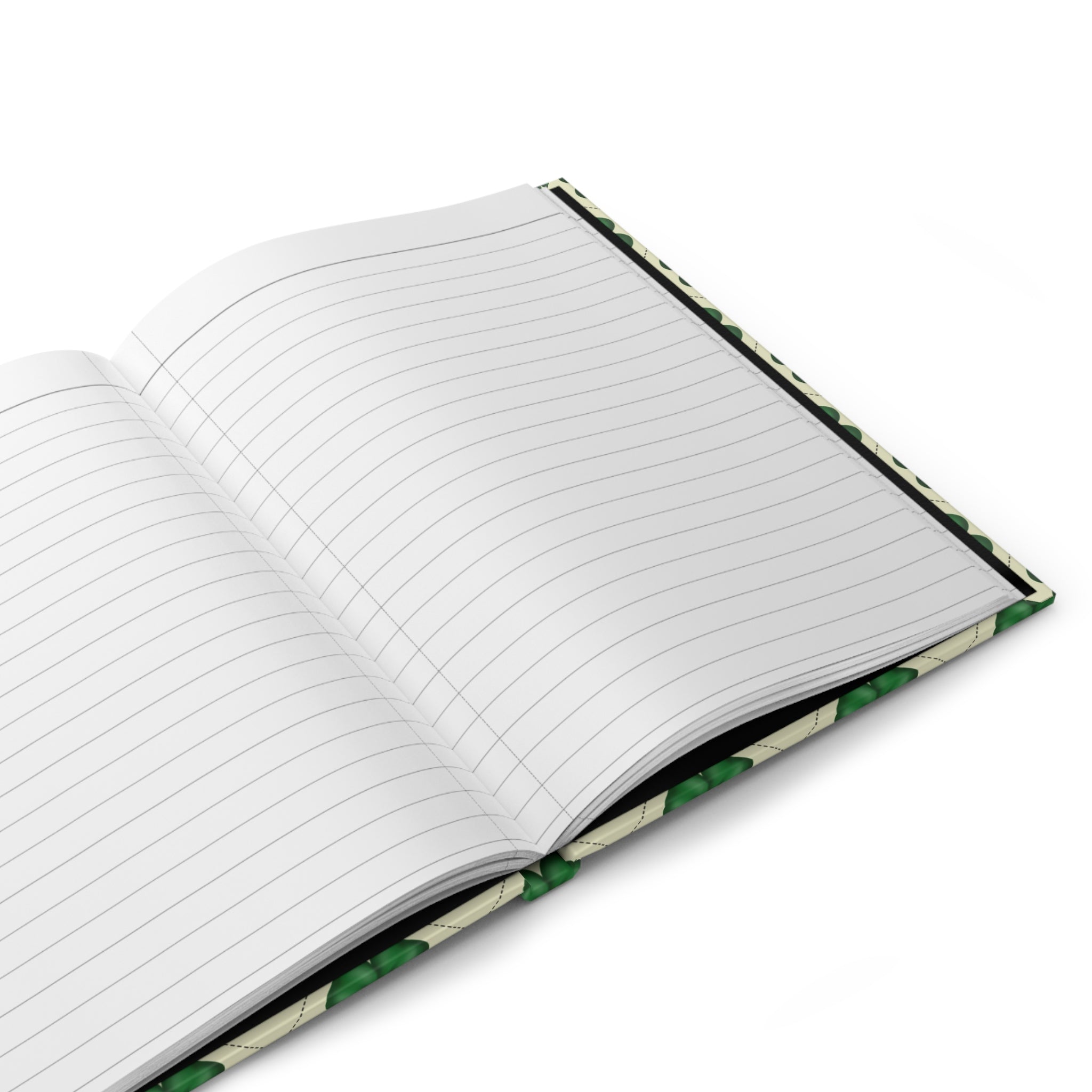 Four-Leaf Clover Pattern Hardcover Journal — St. Patrick’s Day Lucky Shamrock Notebook