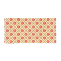 Pink Seashell Pattern Beach Towel — Vintage Geometric Summer Towel