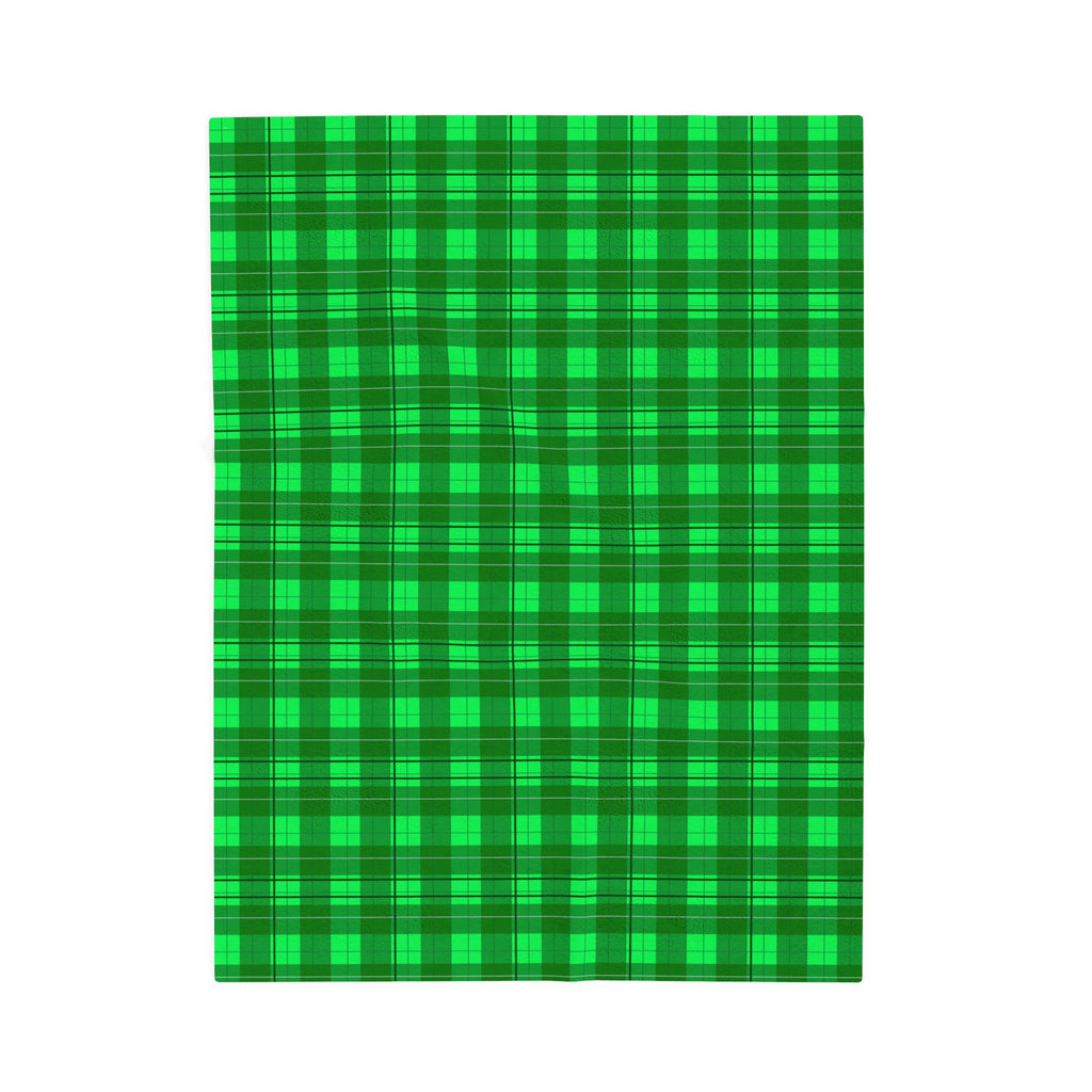 Green Buffalo Plaid Velveteen Plush Blanket