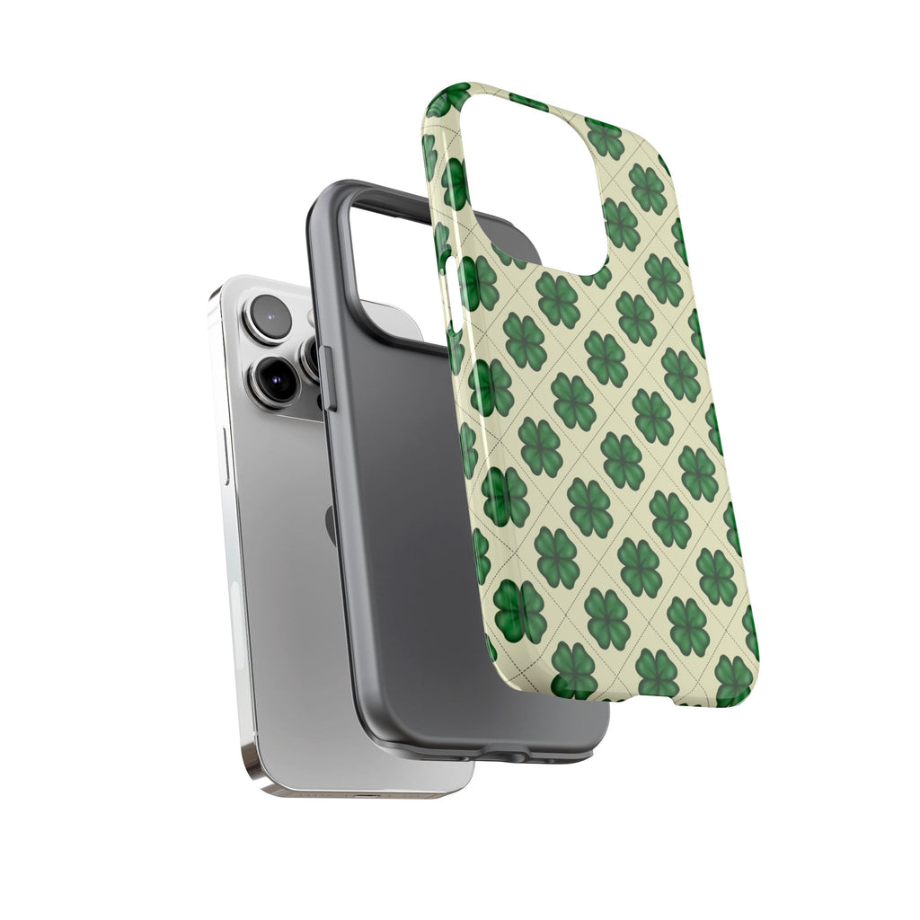 St. Patrick’s Shamrock Tough Phone Case — Green Clover Pattern