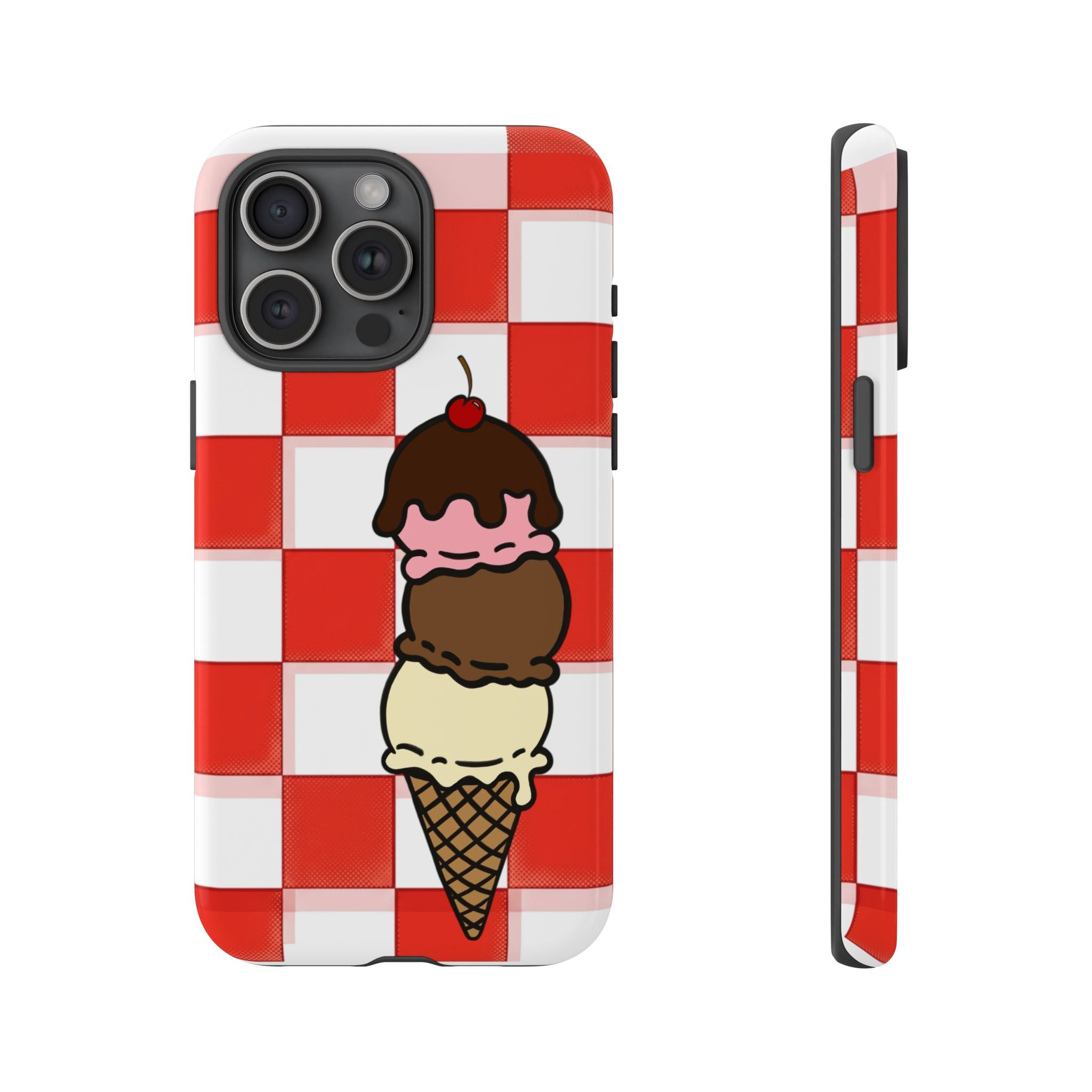 Neapolitan Ice Cream Picnic iPhone Case — 'Tough Cases' Design