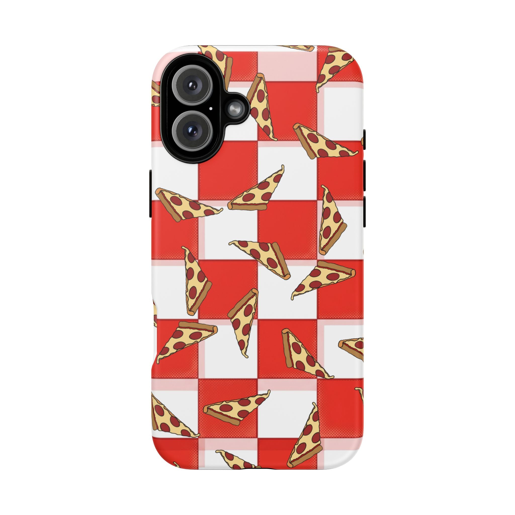 Pizza Pattern Phone Case — Red Picnic Table Pepperoni Design