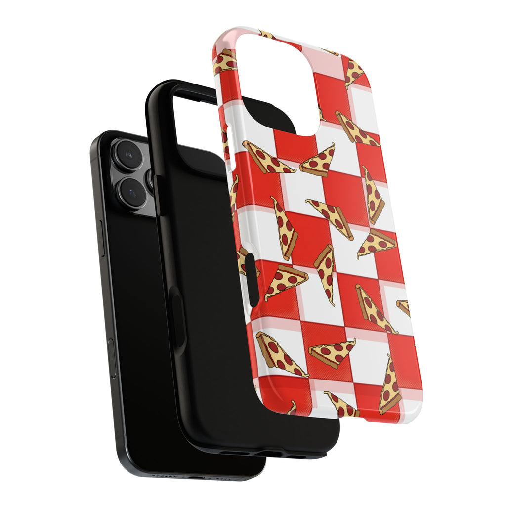 Pizza Pattern Phone Case — Red Picnic Table Pepperoni Design