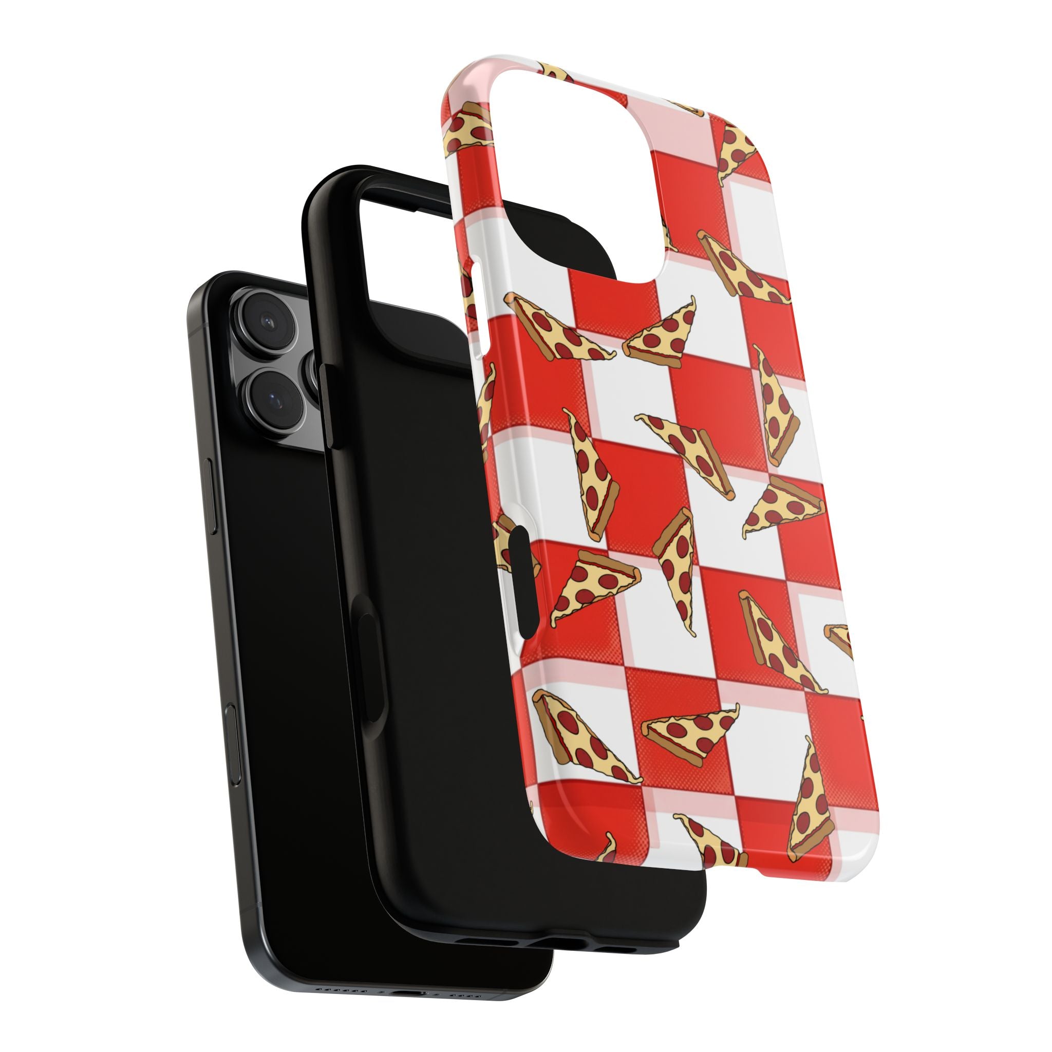 Pizza Pattern Phone Case — Red Picnic Table Pepperoni Design