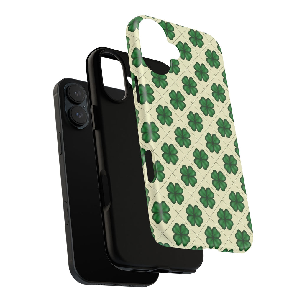 St. Patrick’s Shamrock Tough Phone Case — Green Clover Pattern