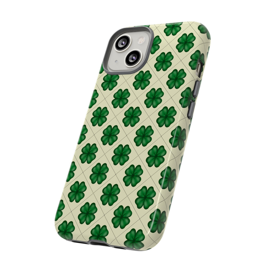 St. Patrick’s Shamrock Tough Phone Case — Green Clover Pattern