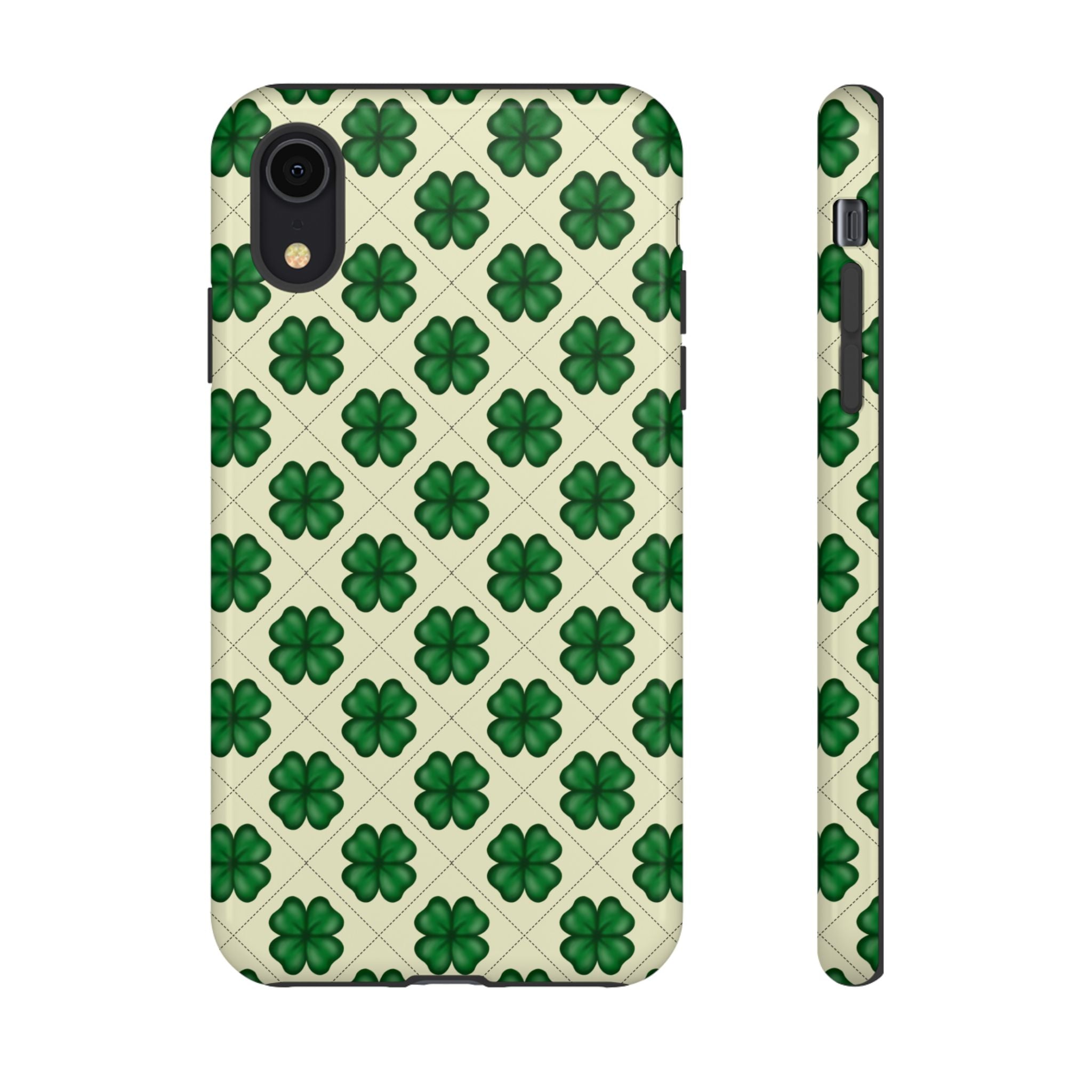 St. Patrick’s Shamrock Tough Phone Case — Green Clover Pattern