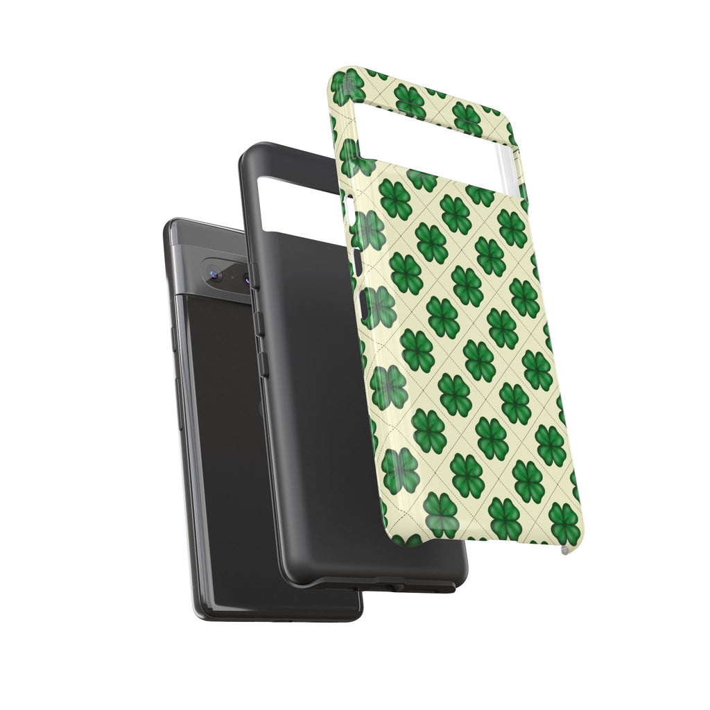 St. Patrick’s Shamrock Tough Phone Case — Green Clover Pattern
