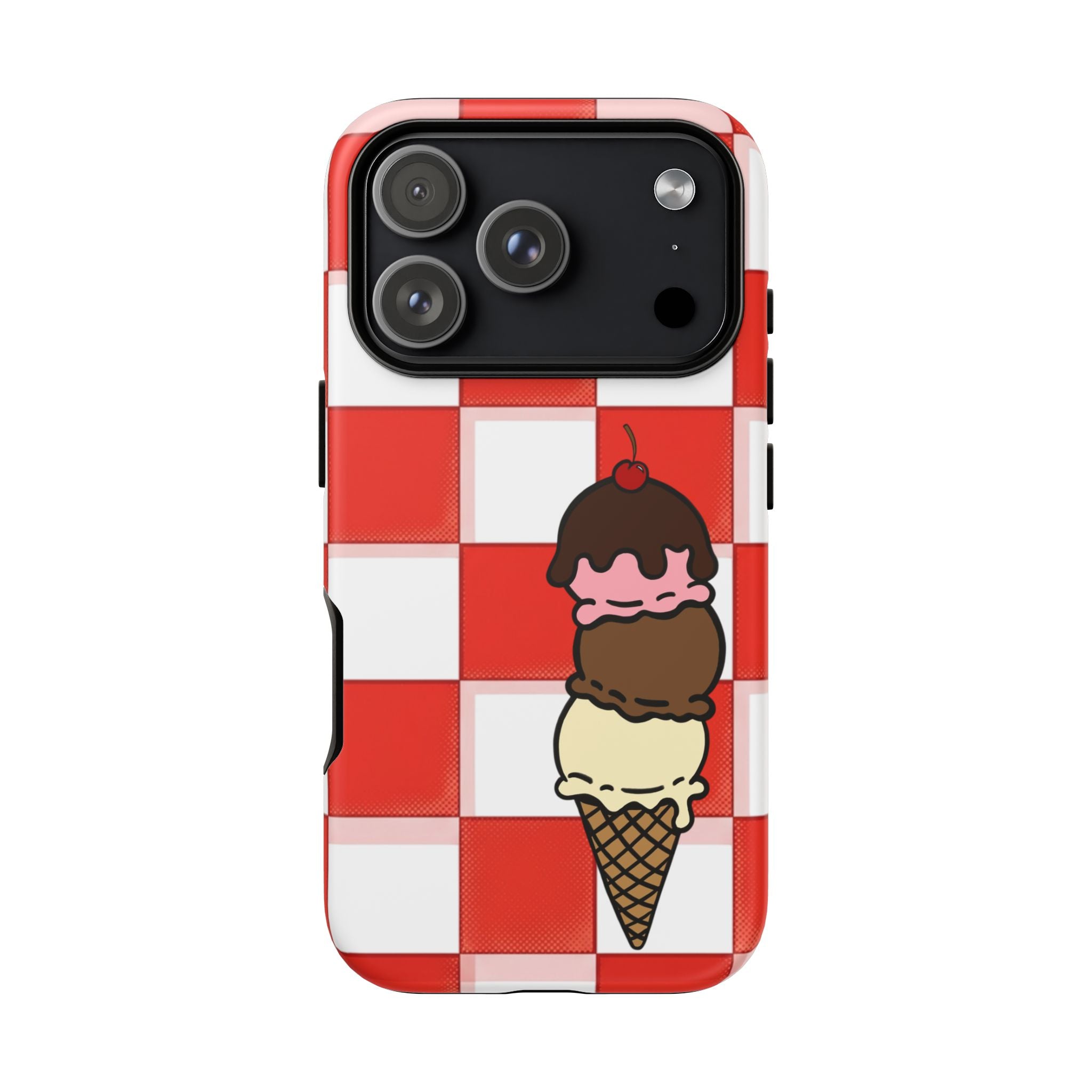 Neapolitan Ice Cream Picnic iPhone Case — 'Tough Cases' Design