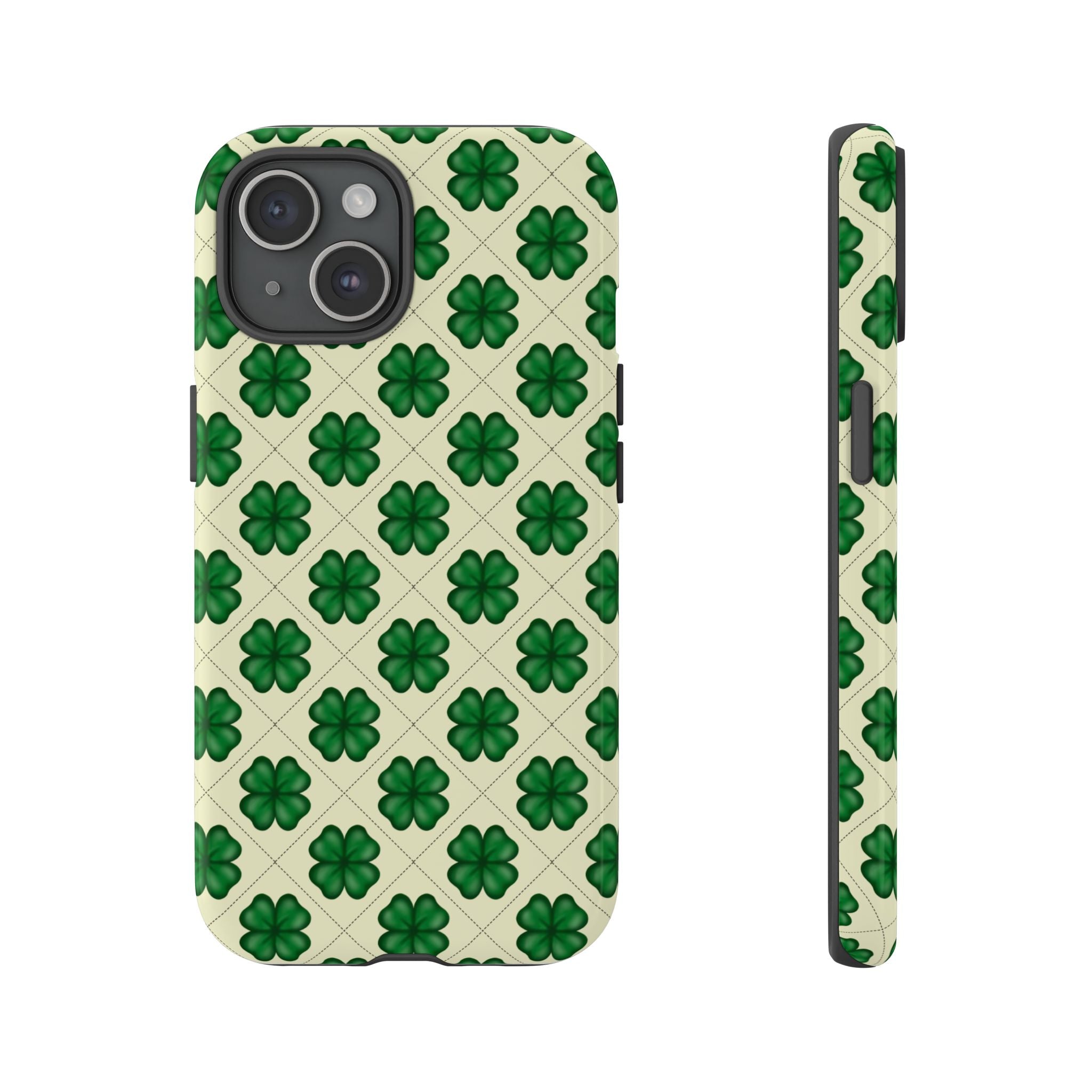 St. Patrick’s Shamrock Tough Phone Case — Green Clover Pattern